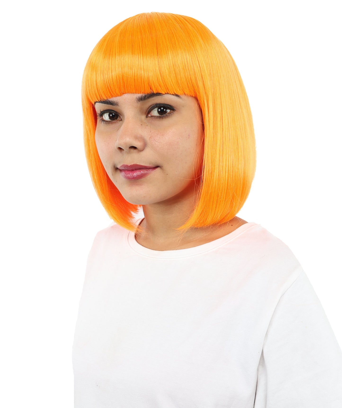 Adult Women’s Medium Bob Wig with Bangs – Layered Hairstyle with Soft Synthetic Fibers & Smooth Texture With Standard Cap | Stylish Hairpiece for Cosplay, Parties & Photo Shoots | Multicolor Options