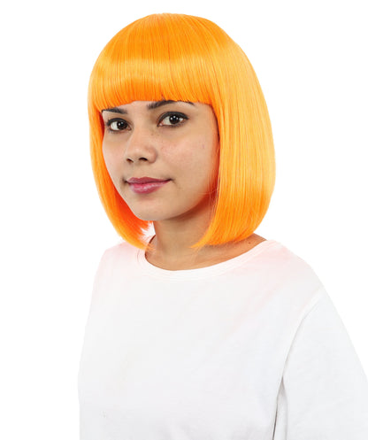 Adult Women’s Medium Bob Wig with Bangs – Layered Hairstyle with Soft Synthetic Fibers & Smooth Texture With Standard Cap | Stylish Hairpiece for Cosplay, Parties & Photo Shoots | Multicolor Options