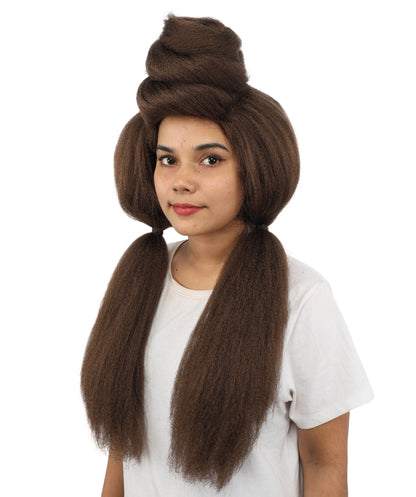HPO Women’s High Volume Extra Long Yarn Twisted Bun Wig – Multiple Color Options | Bubble Ponytails Hairpiece with Capless Cap | Statement Headpiece for Halloween, Cosplay, Theater and Drag Looks
