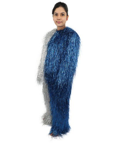 HPO Teen Extreme Hairy Two Part Costume Bundle & Mask Set - Full-Body Hair Suit Extra-Long Costume Wig for Halloween, Cosplay & Parties - Multiple Color Options