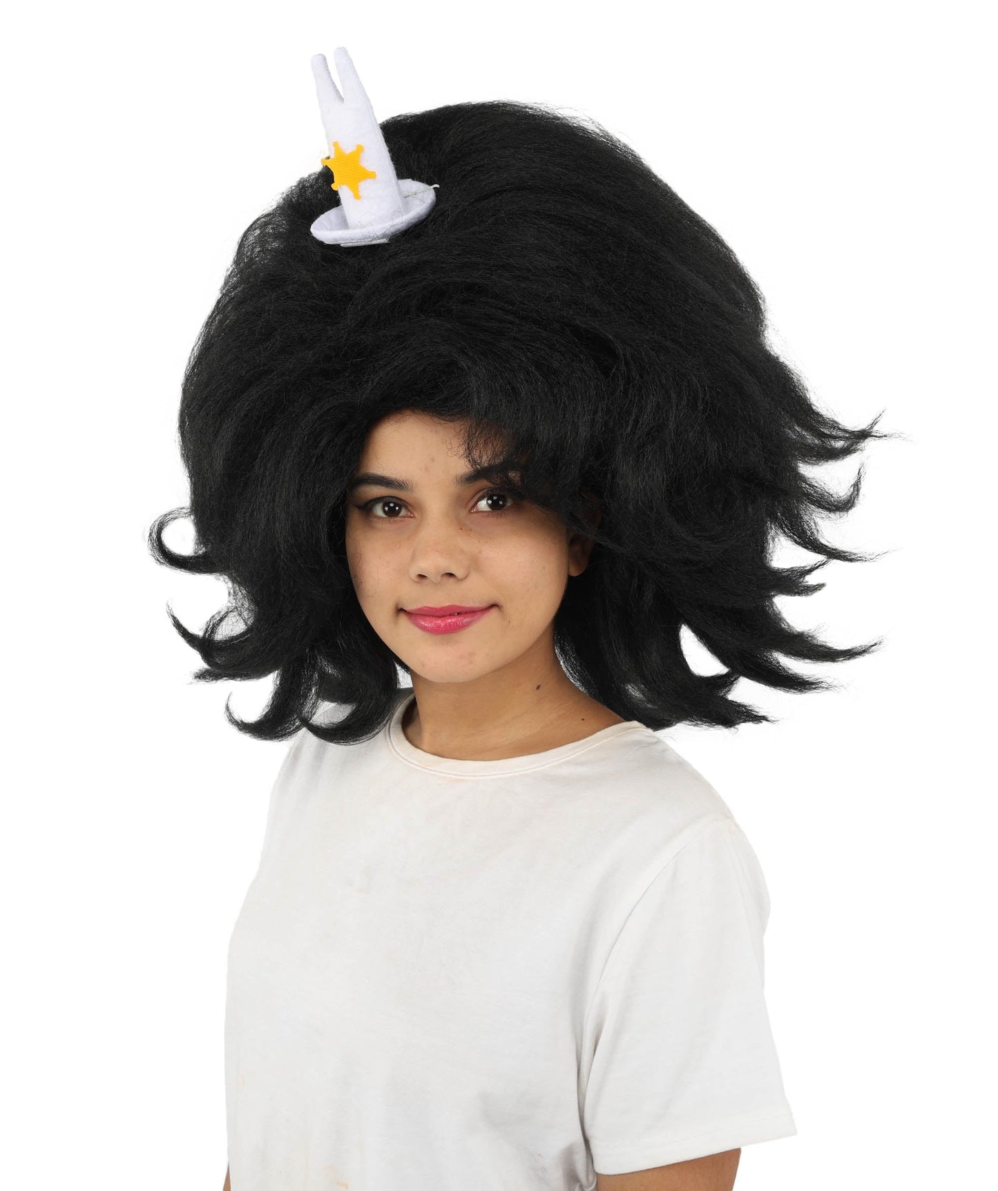 HPO Adult Women's Long Red Bob Wig | Straight Shoulder-Length Black Hair with Blunt Bangs, Included Accessory Set & Breathable Cap | Halloween, Anime Roleplay, Costume Party & Daily Wear