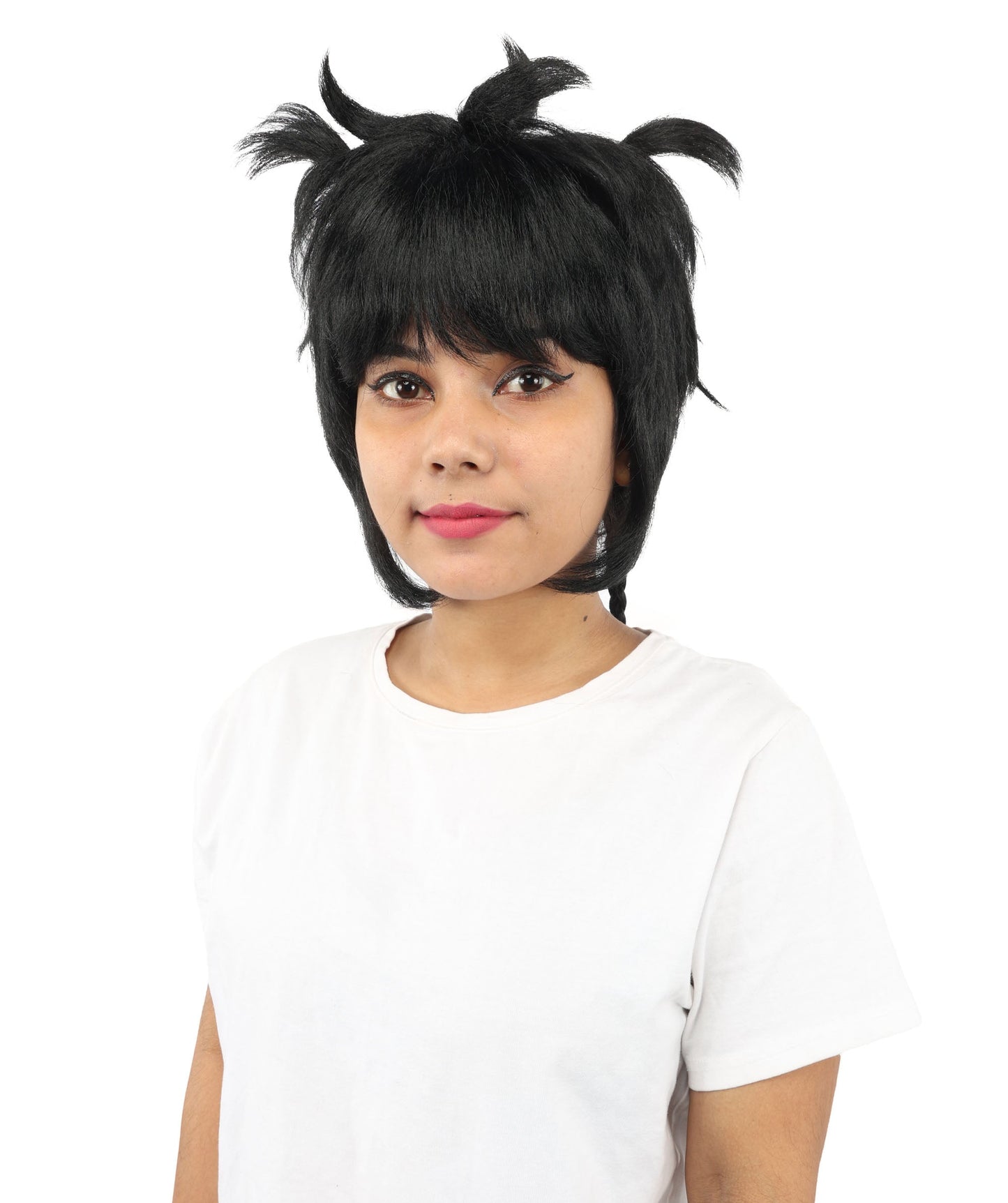 HPO Adult Women's Animal Ear Braided Wig | Multiple Color Options | Synthetic fiber, short bob with sculpted ears and long micro-braids, breathable base | Party, Halloween, theater, drag, performance, costume events