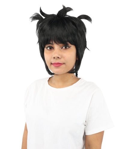 HPO Adult Women's Animal Ear Braided Wig | Multiple Color Options | Synthetic fiber, short bob with sculpted ears and long micro-braids, breathable base | Party, Halloween, theater, drag, performance, costume events