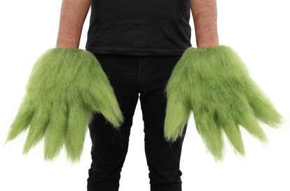 HPO Adult Unisex Banana Leaf  Furry Monster Grinch Costume | Christmas Santa Costume | Full-Body Fur Outfit with Long Fluffy Fabric | Ideal for Halloween, Cosplay & Party Events