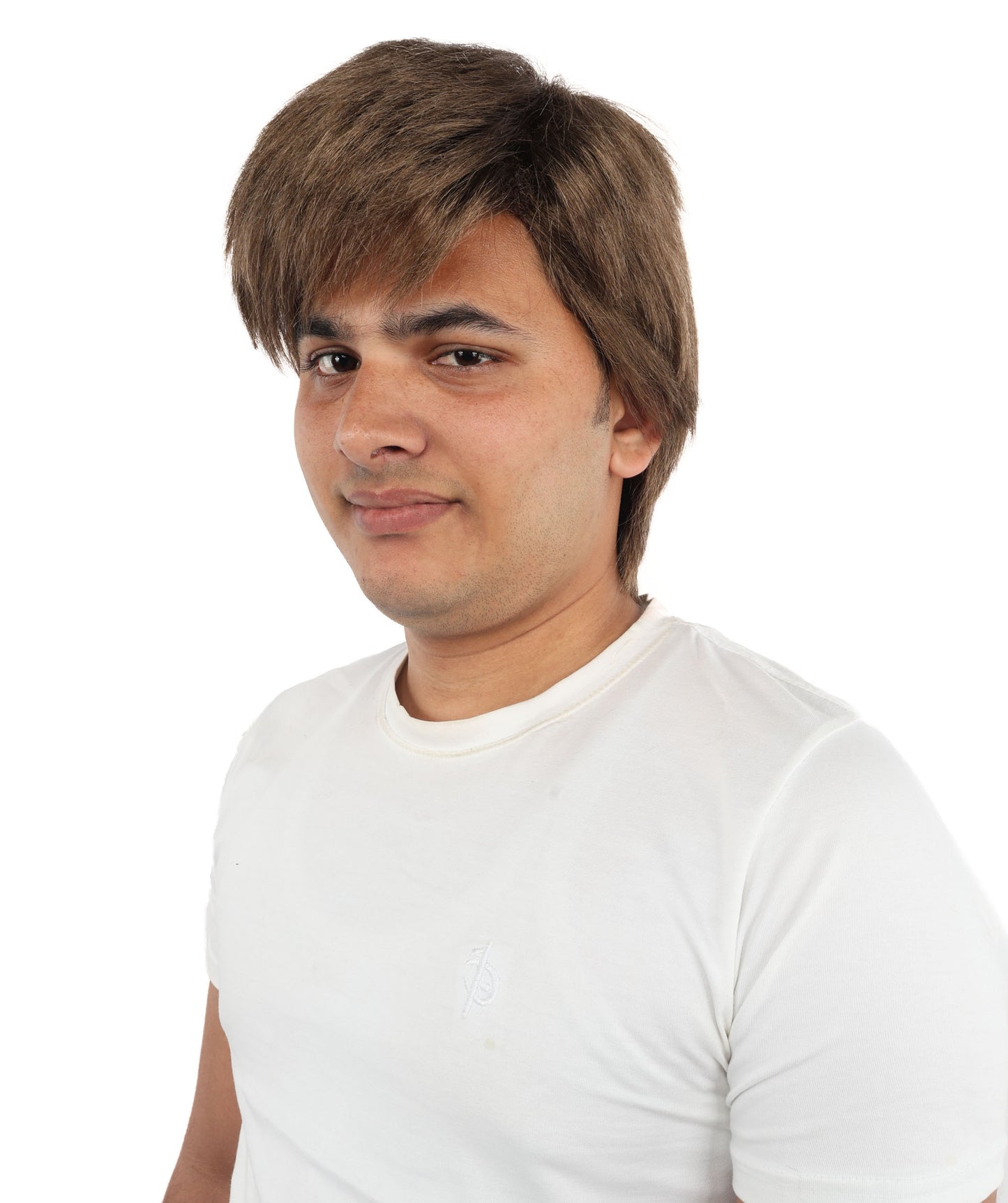 HPO Men's Classic Bowl Cut Wig | Short Brown Synthetic Hair Wig | Retro 80s Cosplay & Costume Accessory for Halloween & Roleplay
