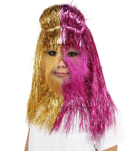 HPO Teen Extreme Hairy Two Part Costume Bundle & Mask Set - Full-Body Hair Suit Extra-Long Costume Wig for Halloween, Cosplay & Parties - Multiple Color Options