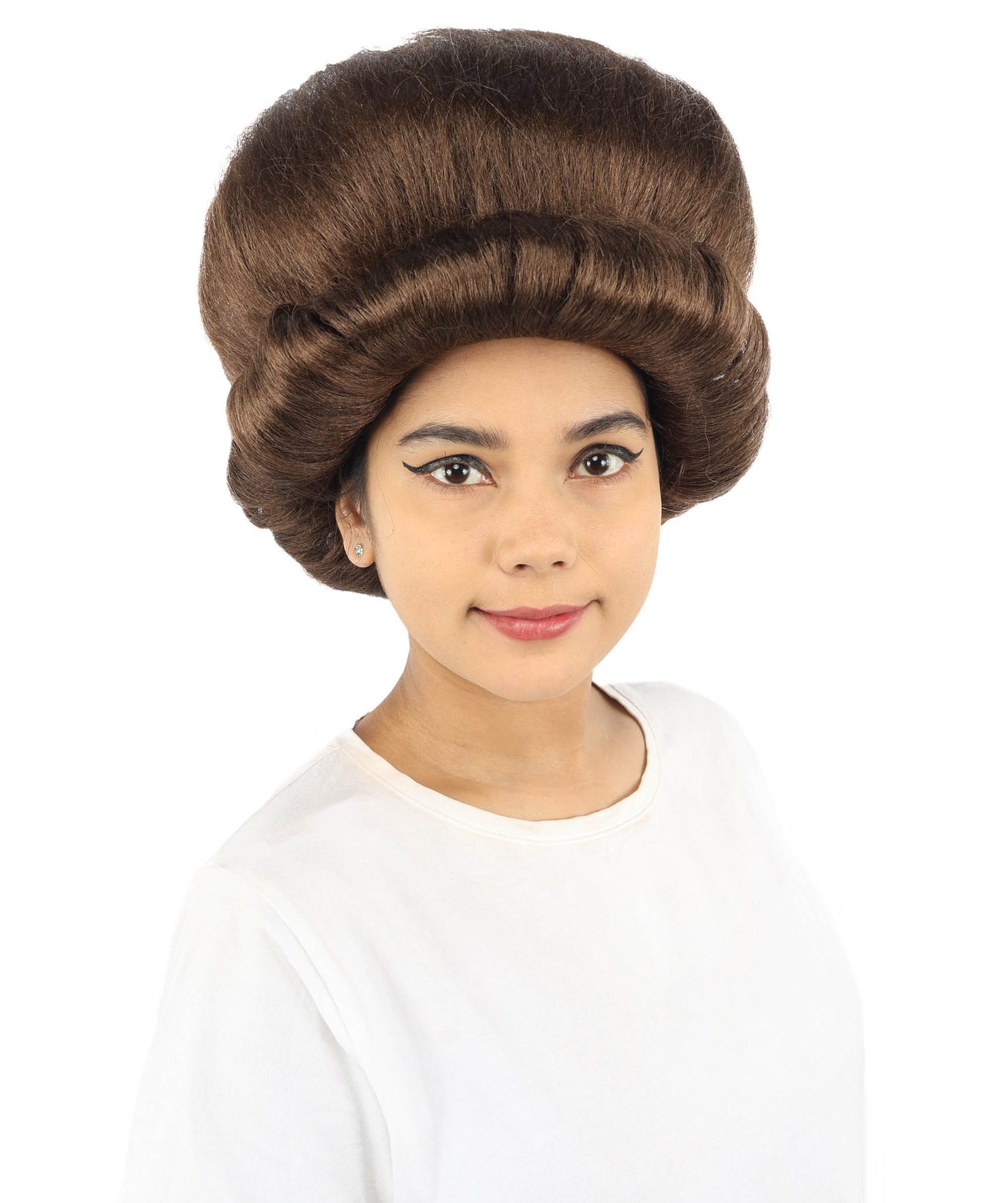 HPO Women's Voluminous Golden Blonde Grandma Wig | Medium Puffy Afro Style with Silver Texture, Synthetic Fiber & Adjustable Fit | Halloween, 100th Day of School, Theater & Funny Costume