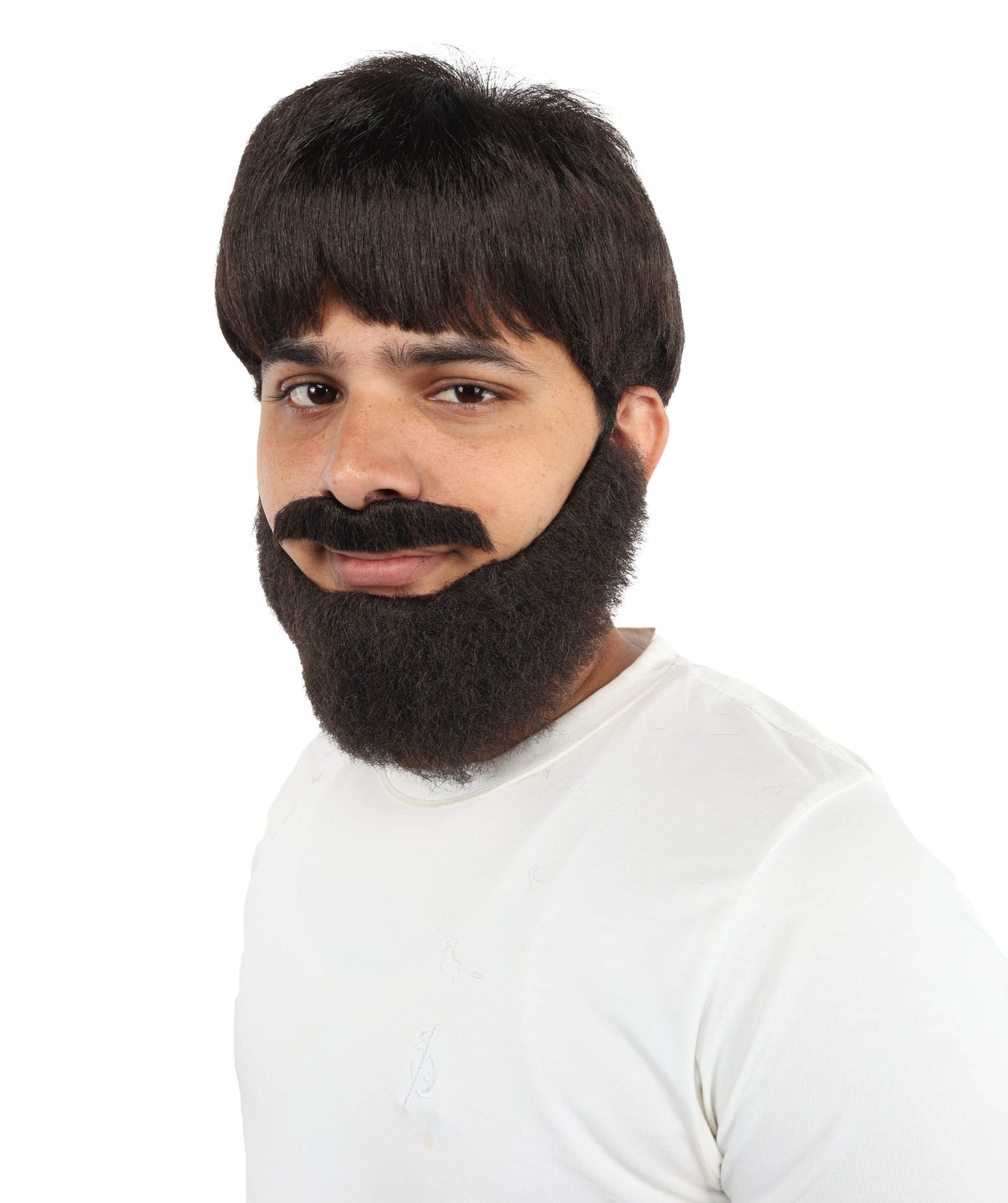 HPO Men’s Scottish Actor-Inspired Wig, Beard & Mustache Set | Dark Brown Wig | Adjustable Fit for Stage, Cosplay & Events