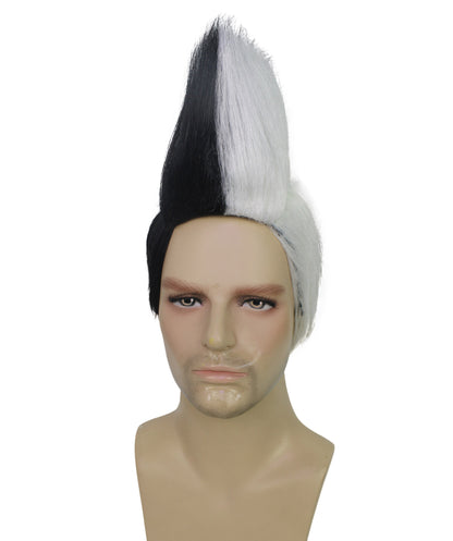 HPO Men's Multicolor Mohawk Wig | Halloween Wig | Premium Breathable Capless Cap