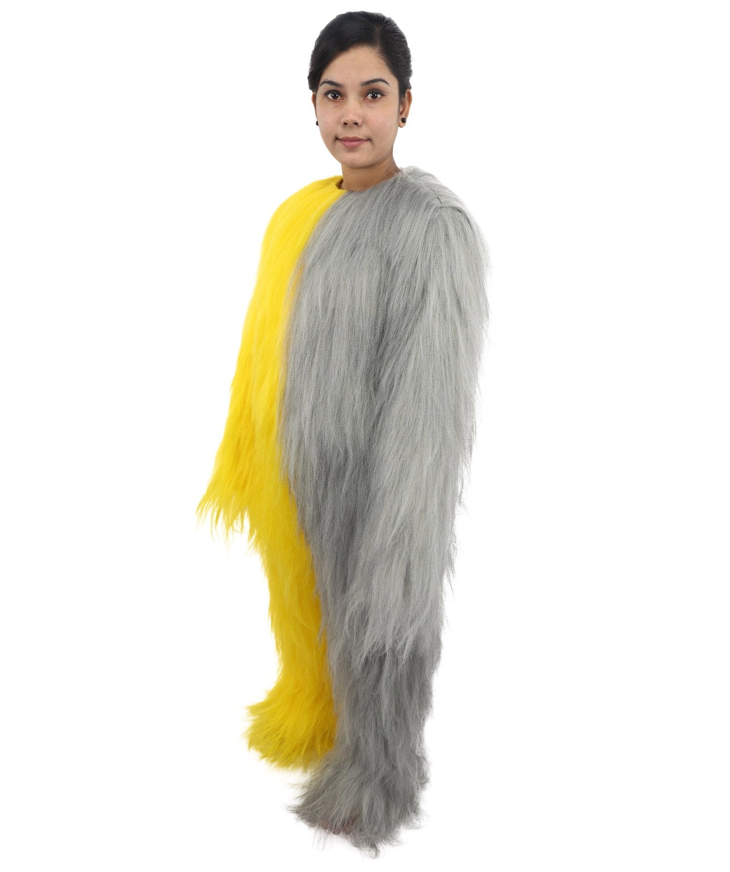 HPO Teen Extreme Hairy Person Two Part Costume, Mask and Bundle Set - Full-Body Hair Suit Extra-Long Costume Wig for Halloween, Cosplay & Parties - Multiple Color Options