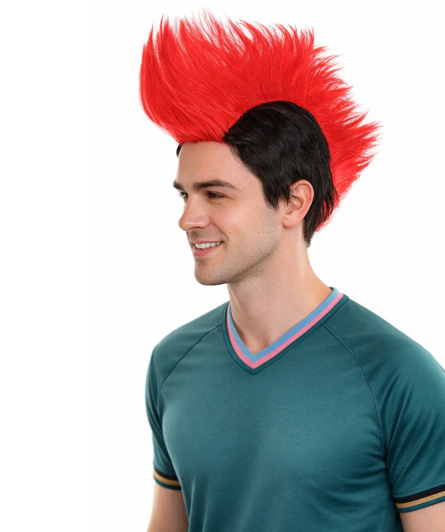 HPO Men's Multicolor Mohawk Wig | Halloween Wig | Premium Breathable Capless Cap