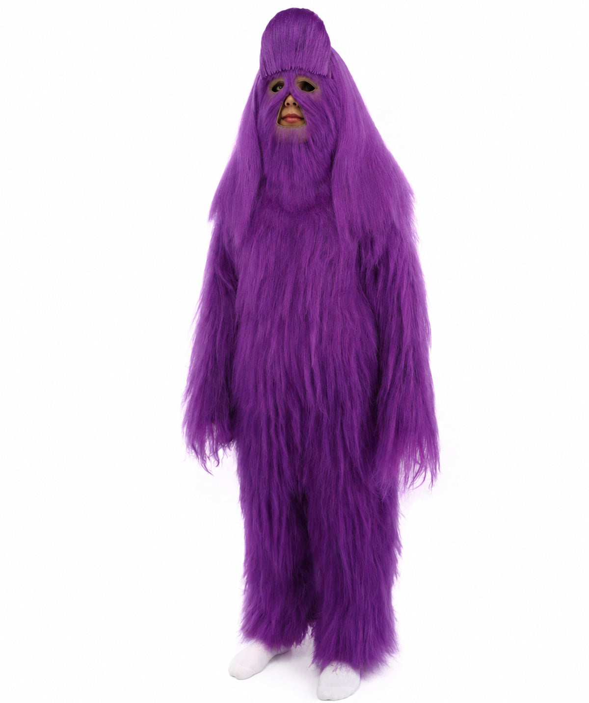HPO Teen Extreme Hairy Person Costume Bundle & Mask Set - Full-Body Hair Suit Extra-Long Costume Wig for Halloween, Cosplay & Parties - Multiple Color Options