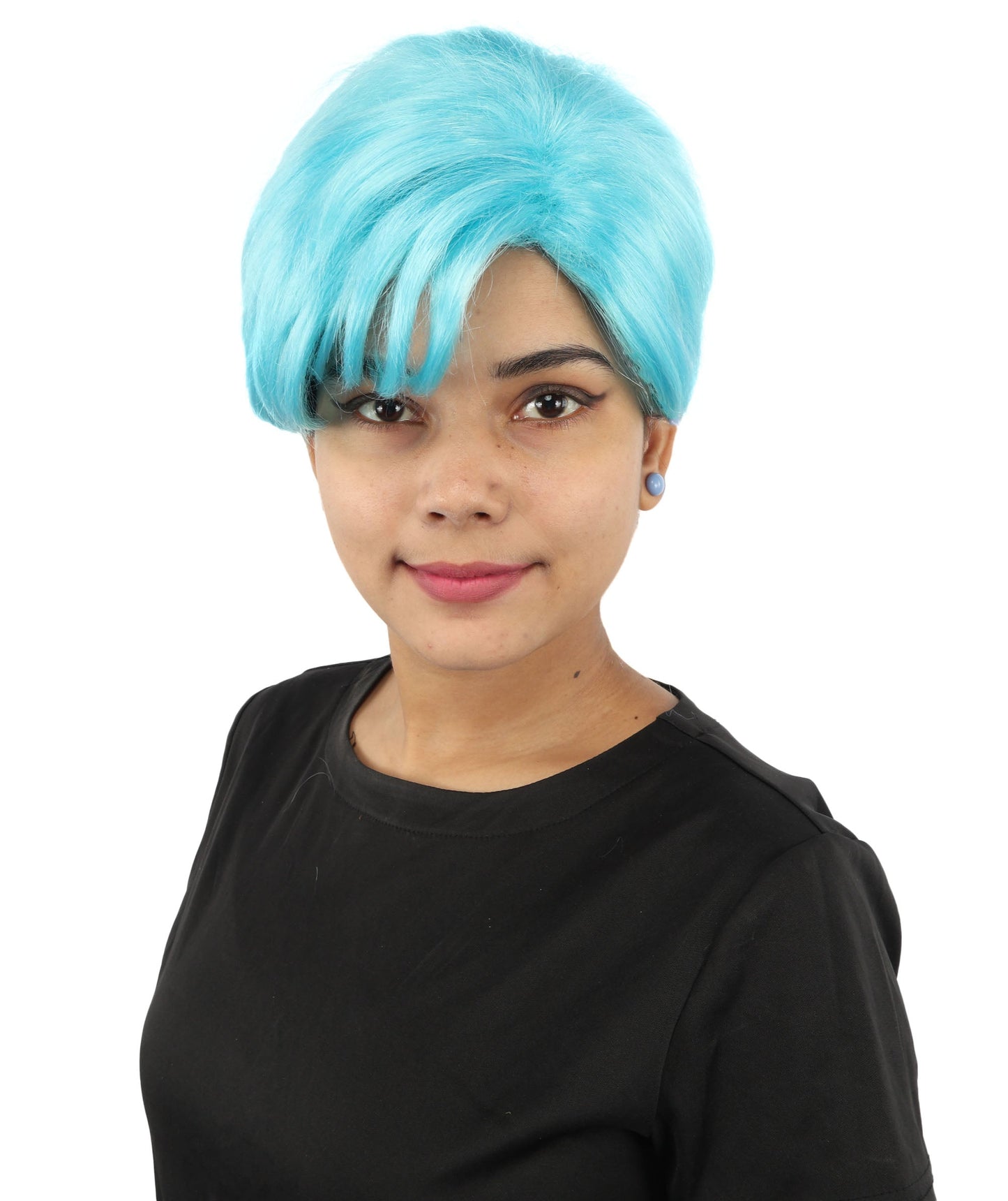 HPO Adult Women’s Short Black Wig | 10 Inch, Sleek and Smooth Bob Hairpiece | Ideal for Cosplay, Costume, and Themed Events