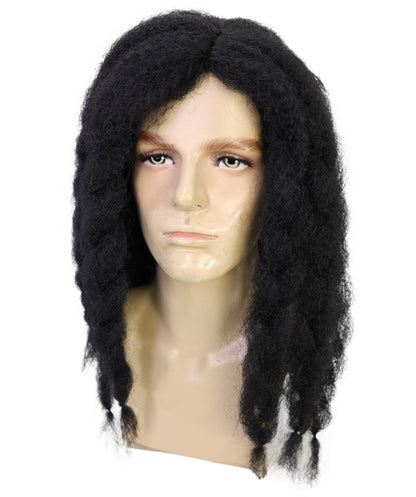 HPO Men's Famous Singer Black Dreadlocks Wig | Halloween Wig | Flame-retardant Synthetic Fiber