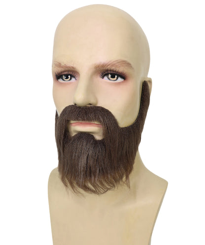 Male Brown Beard and mustache – Realistic Facial Hair Set for Self-Adhesive Lightweight  Perfect for Halloween