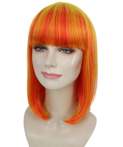 HPO Women's Shoulder Length Bob Wig Collection | Straight Halloween Wig Multiple Color Option | Premium Breathable Capless Cap
