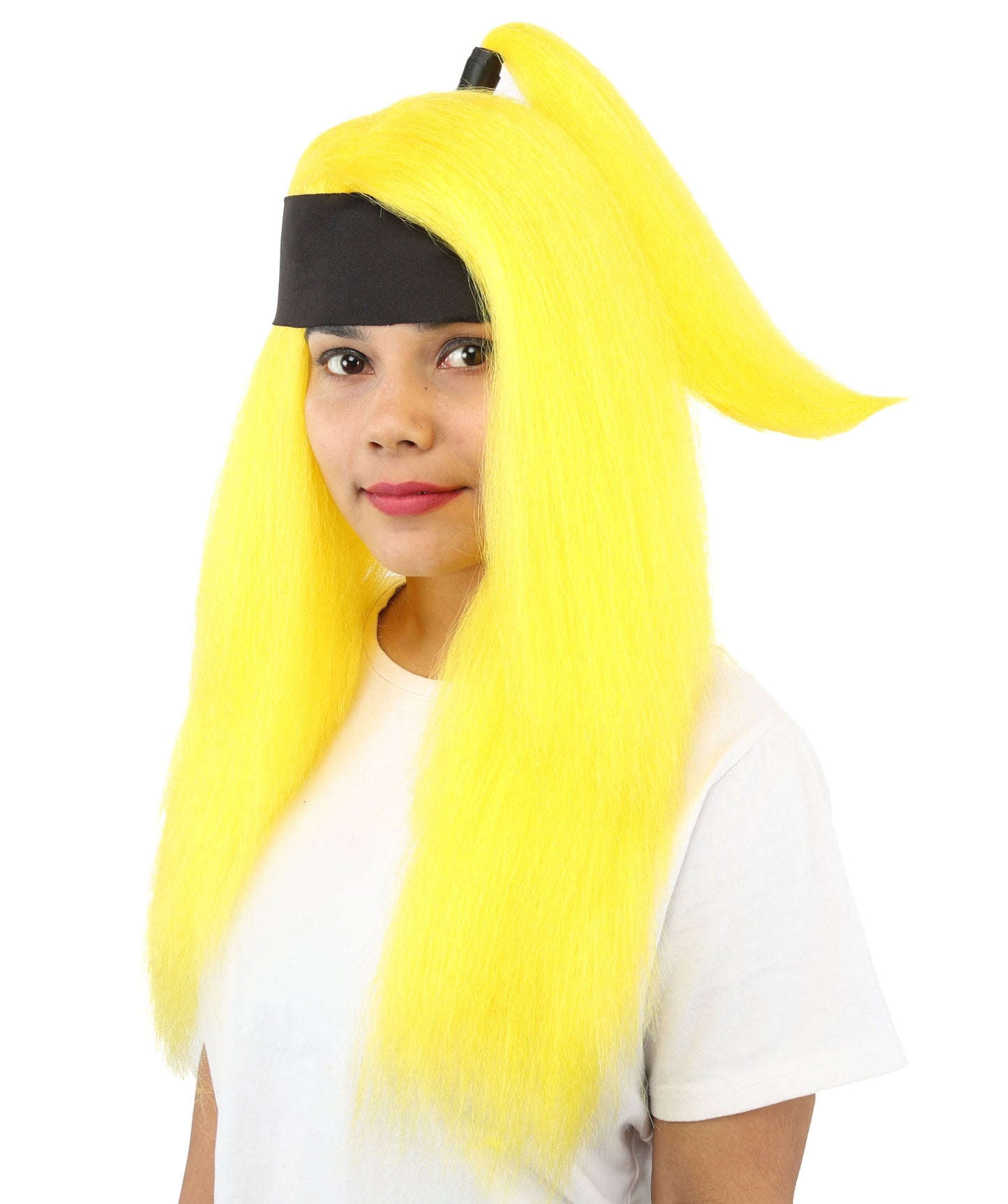Women's High Ponytail Ninja Wig | Multiple Color Options | Create of synthetic fiber, long straight texture with top-tied fountain, breathable base | Cosplay, Halloween, theater, party, performance, costume events