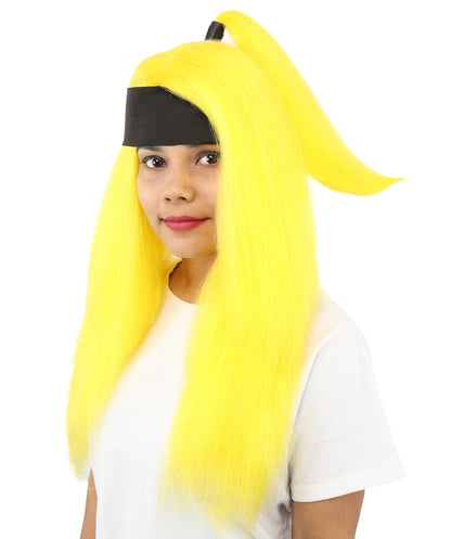 Women's High Ponytail Ninja Wig | Multiple Color Options | Create of synthetic fiber, long straight texture with top-tied fountain, breathable base | Cosplay, Halloween, theater, party, performance, costume events