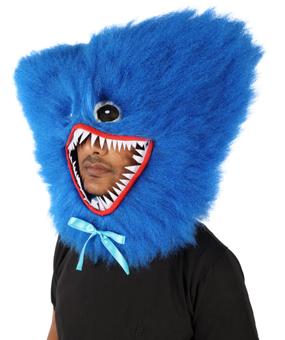 HPO Adult Furry Blue Monster Full-Body Costume with Scary Mask| Perfect for Halloween| Flame-retardant Synthetic Fabric