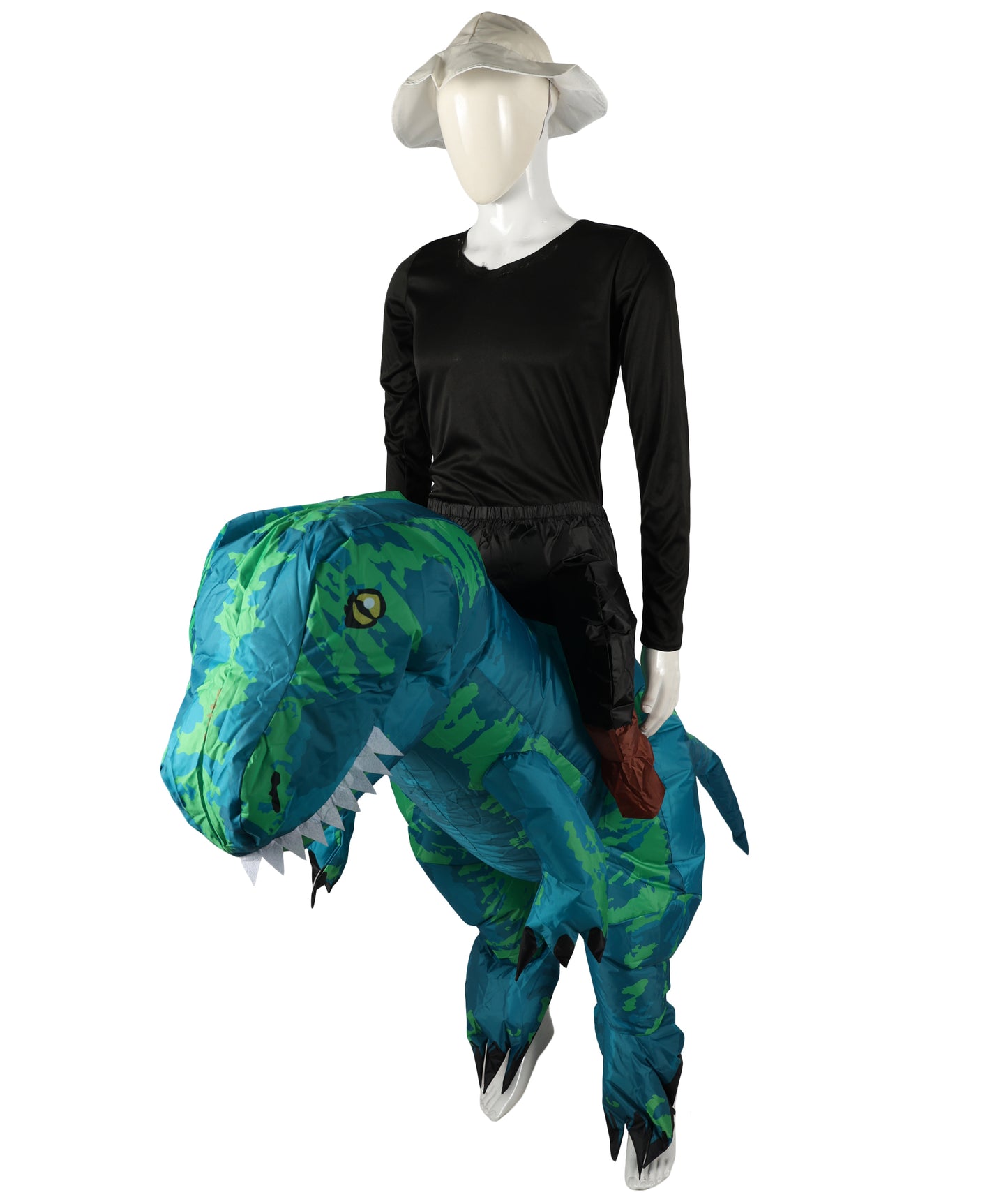 HPO Unisex Dino Rider Costume – Fierce Dinosaur and Rider Outfit for Halloween,Festivals – Lightweight, Comfortable, One Size Fits Most