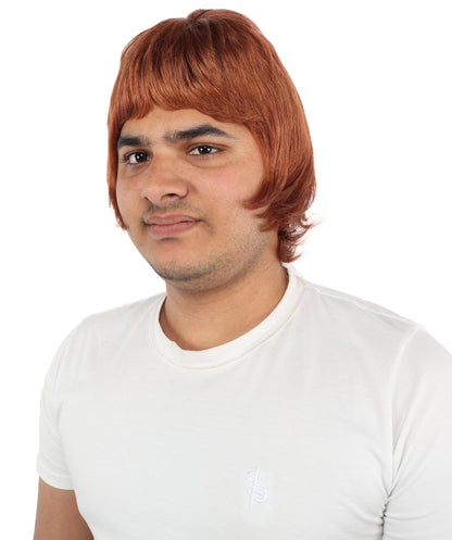 HPO Men's 90s Rocker Layered Wig – Auburn With Strawberry Blonde Mixed Hair with Britpop Inspired Look | Perfect for Cosplay, Themed Parties, and Fan Gatherings
