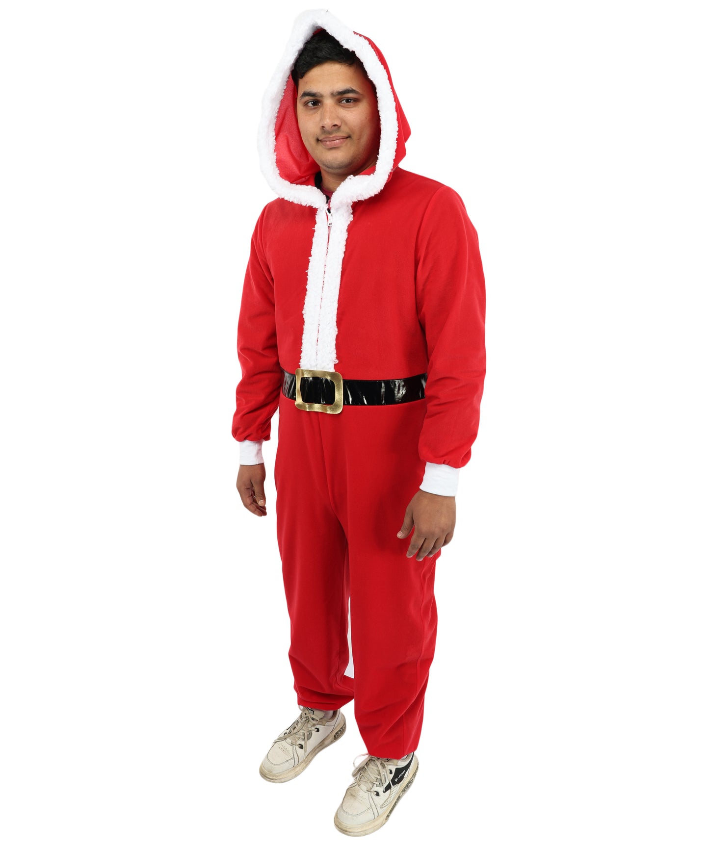 HPO Unisex Santa Claus Red Jumpsuit | Classic Holiday Costume Style | A Cheerful Outfit for theme parties and character events