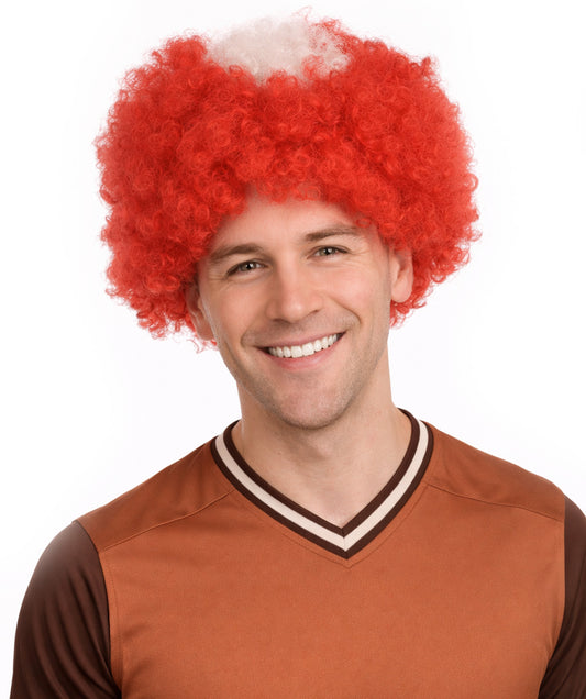 Switzerland Sport Afro Fun Wig | Red White Jumbo Wig