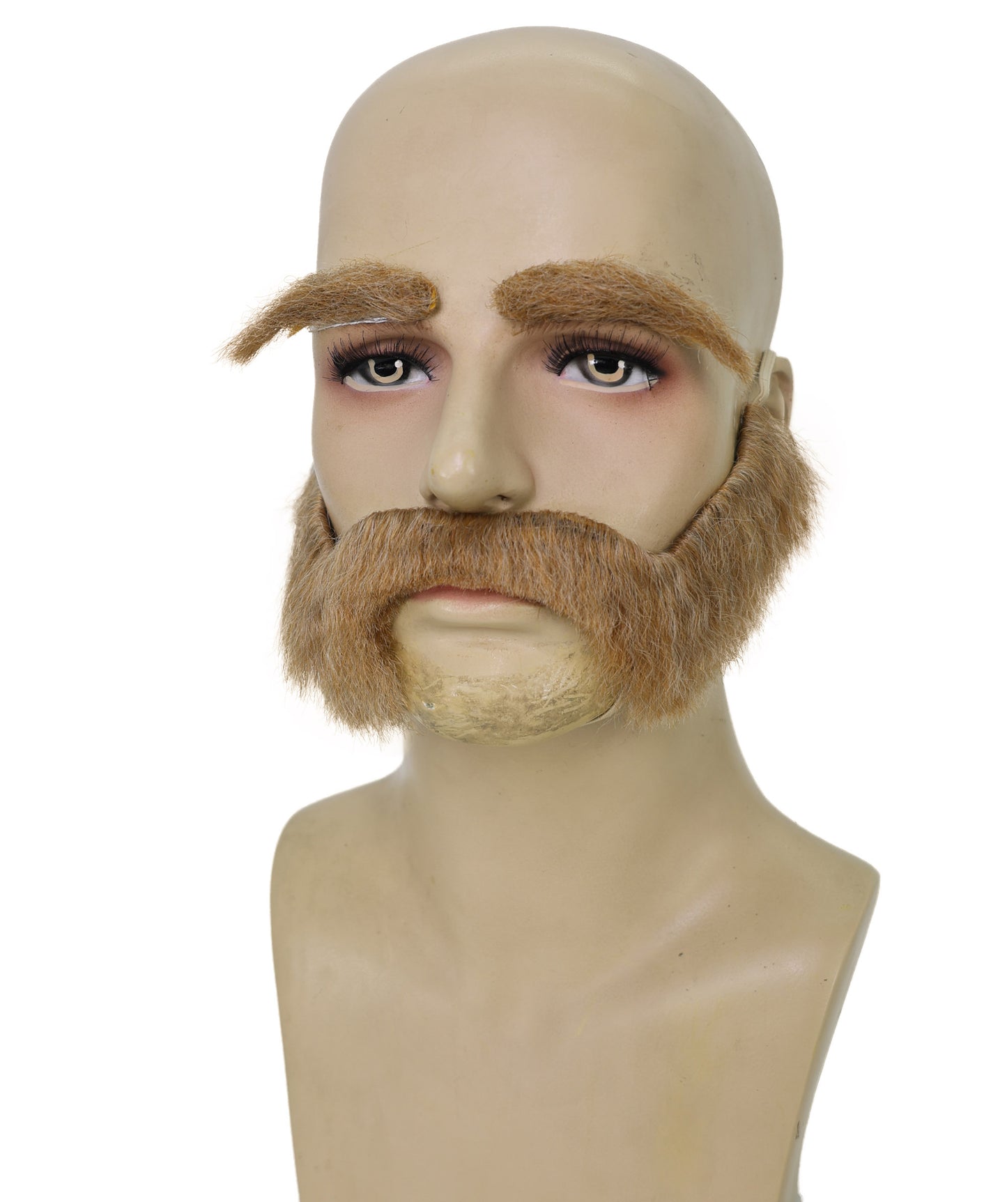 HPO Men's Ashe Blonde Beard, Mustache & Eyebrow Set | Costume Facial Hair Kit | Nordic-Style Character Look | Ideal for Cosplay, Theatre, Fancy Dress & Holiday Events