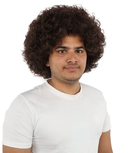 HPO Men's Soft Curly Afro Wig with Multiple Color Options | Flame-Retardant Synthetic Fiber | Perfect for Halloween, Cosplay and Themed Parties