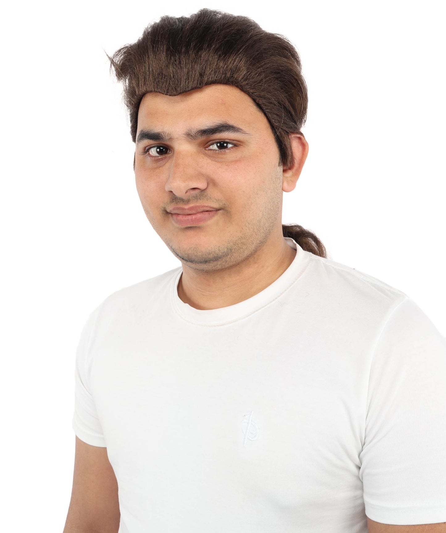 HPO Men’s Movie-Inspired Auburn-Brown Long Biblical Wig with Ponytail – 18 Inch Capless Cap Wig for Halloween and Cosplay | Realistic Synthetic Historical Hairpiece