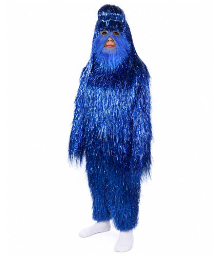 HPO Unisex Teen Extreme Tinsel Hairy Person Costume Bundle & Mask Set - Full-Body Tinsel Hair Suit Extra-Long Costume Wig for Halloween, Cosplay & Parties - Multiple Color Options