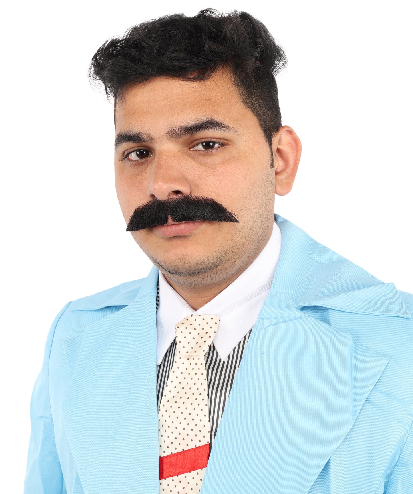HPO Men's German Physicist Mustache Set Gray Fancy Facial Hair