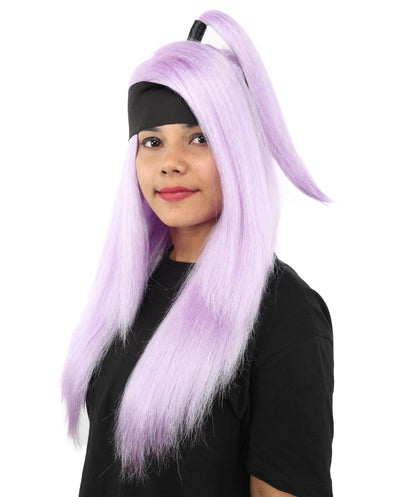 Women's High Ponytail Ninja Wig | Multiple Color Options | Create of synthetic fiber, long straight texture with top-tied fountain, breathable base | Cosplay, Halloween, theater, party, performance, costume events