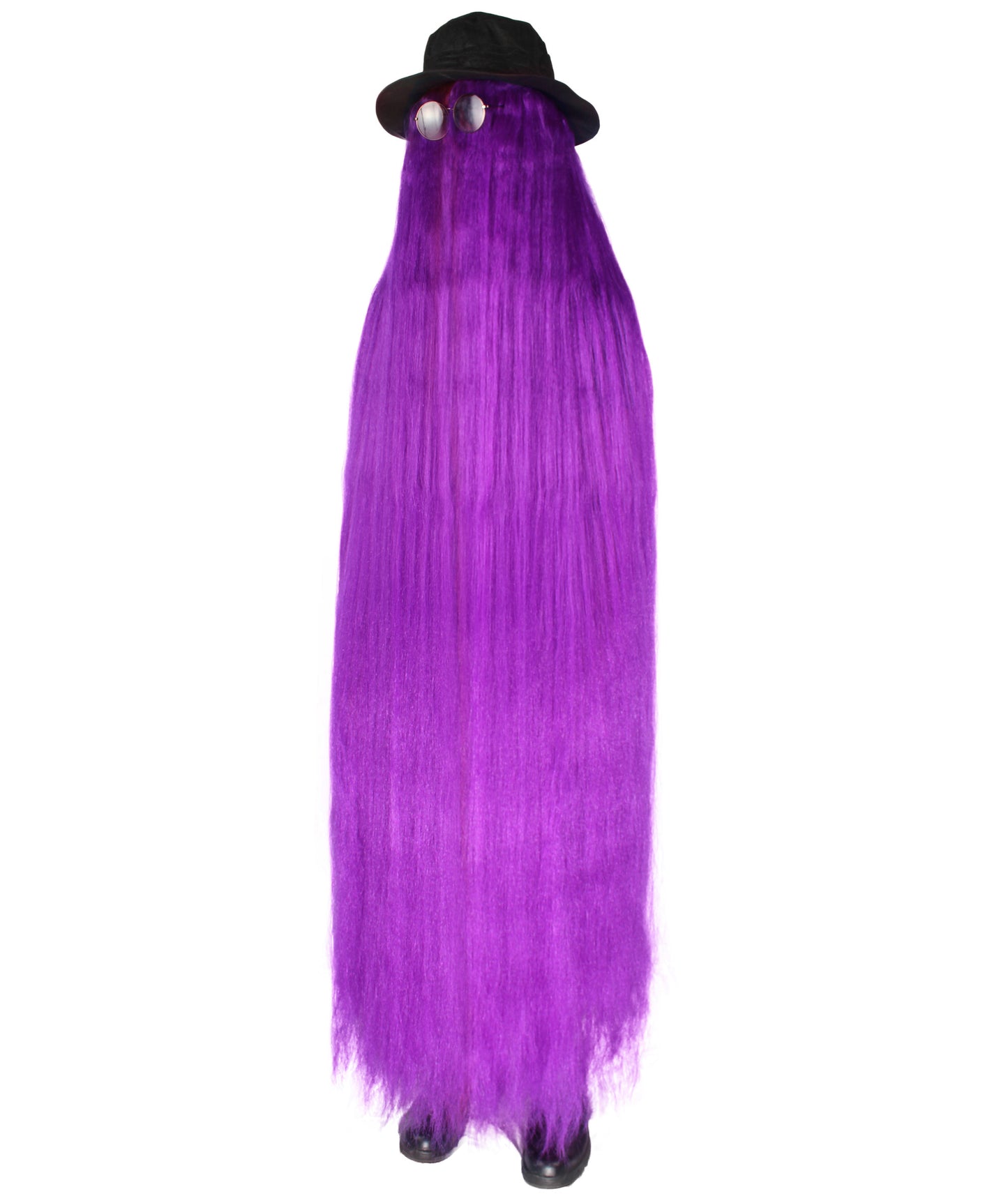 Adult Hairy Cousin It 66 Inch Long Full Costume with Wig , Hat and Glass| Multiple Color Options | Flame-retardant Synthetic Fabric