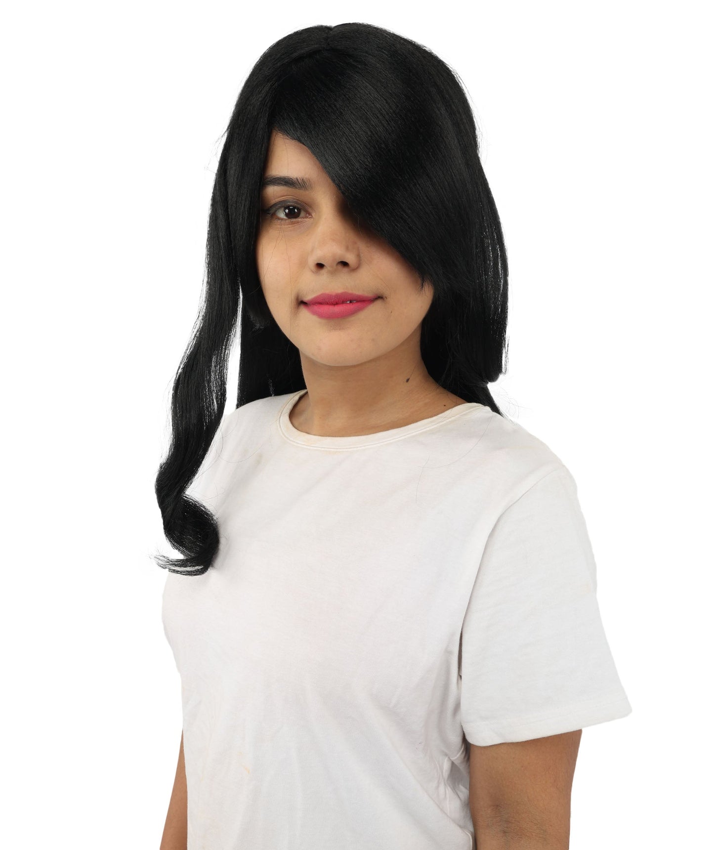 HPO Adult Women's Anime Character Wig | Multiple Color Options | Synthetic Fiber with Side Swept Bangs and Top Tuft | Halloween Party and Comic Con Events