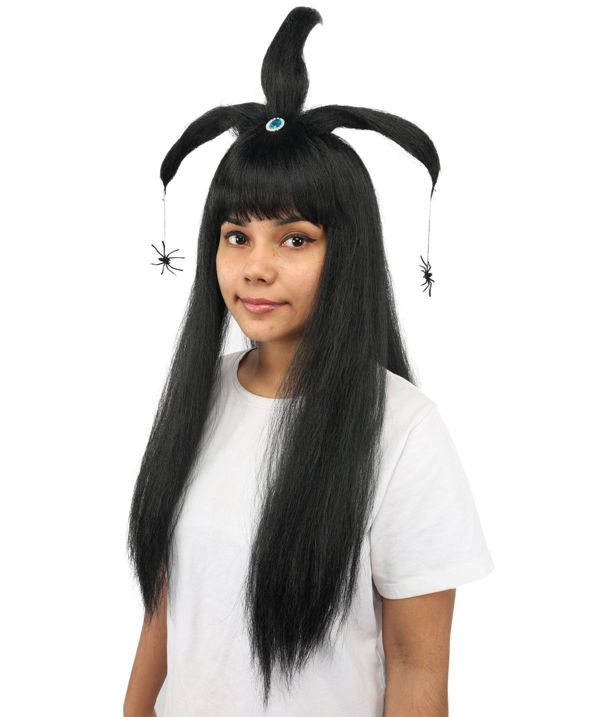 HPO Adult Women's Spider Gothic Sculpted Wig | Multiple Color Options, create of synthetic fiber, architectural spider-leg loops with blunt bangs, breathable base | Party, Halloween, theater, drag, performance, costume events