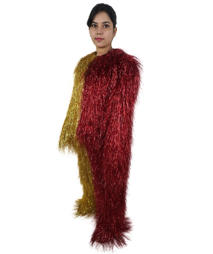 HPO Teen Extreme Hairy Two Part Costume Bundle & Mask Set - Full-Body Hair Suit Extra-Long Costume Wig for Halloween, Cosplay & Parties - Multiple Color Options