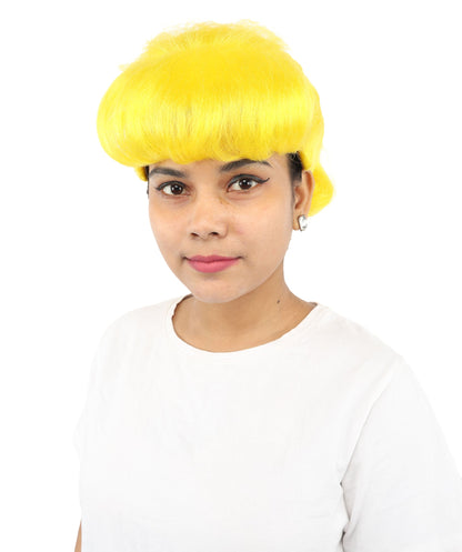 HPO Adult Women's Retro Pin-Up Wig | Multicolor Options, create of synthetic fiber, vintage curled bumper bangs with rolled back, breathable base | Party, Halloween, theater, drag, performance, costume events
