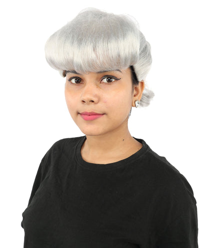 HPO Adult Women's Retro Pin-Up Wig | Multicolor Options, create of synthetic fiber, vintage curled bumper bangs with rolled back, breathable base | Party, Halloween, theater, drag, performance, costume events
