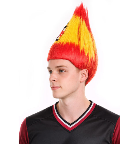 Spain Flag Sport Troll Wig | Red Yellow National Pride Wig | Premium Breathable Capless Cap