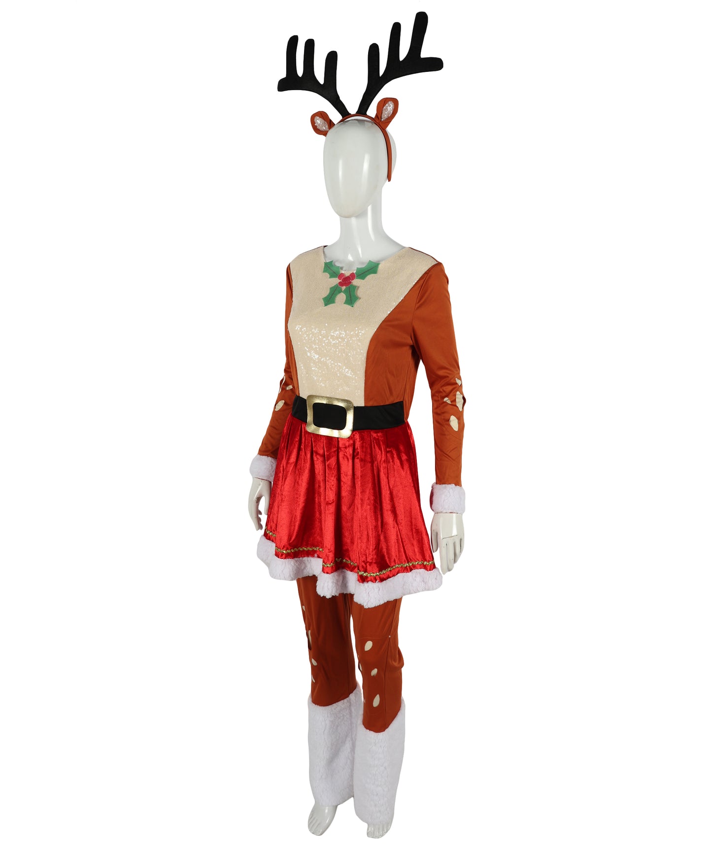 HPO Adult & Teen Women's Inflatable Reindeer Costume | Fun Holiday Outfit with Antlers – Christmas Party