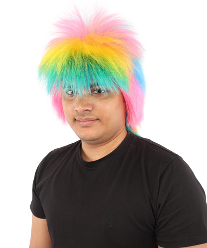 Spiky Punk Rock Wig | Multi layered straight synthetic fibers with extensive vertical volume and capless construction | Essential for theatrical stage drag performance costume events and party