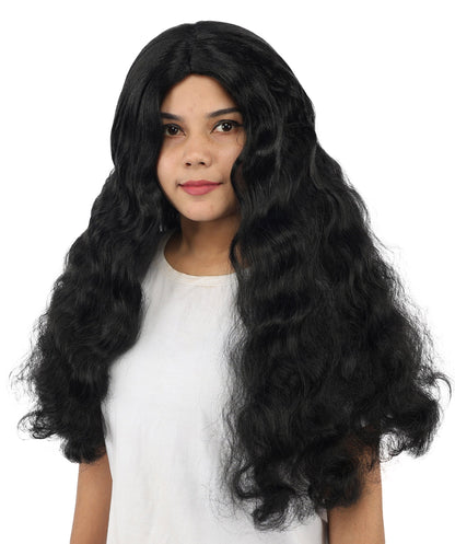 HPO Adult Women's Long Wavy Wig | Multiple Color Options | Center Parted Ginger Curls with Voluminous Ends, Heat Resistant Synthetic Fiber & Breathable Cap | Halloween, Teen Roleplay, Theater, Themed Party & Costume Events