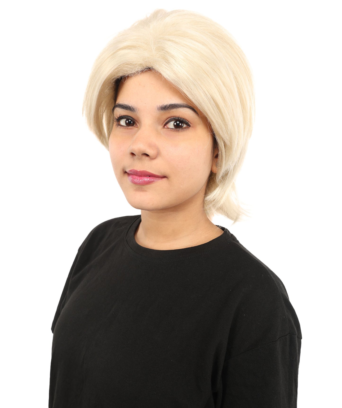 HPO Women's Medium Blonde Layered Wig | Synthetic Hair with Natural Flow | Ideal for Cosplay, Halloween & Roleplay