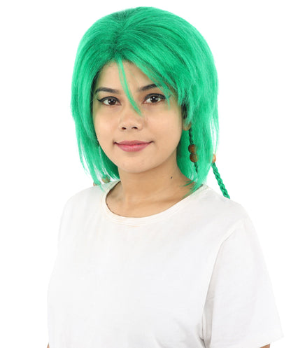 HPO Adult Women's Long Tribal Braided Wig | Multiple Color Options | Dark Shaggy Bob with Beaded Strands, Synthetic Fiber & Breathable Cap | Halloween, Sci-Fi Roleplay, Fantasy Costume