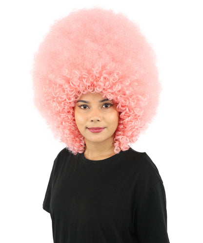 HPO Women's Giant White Glitter Afro Wig | Massive Puffy Sparkle Hair with Silver Sheen, Synthetic Fiber & Breathable Cap | Halloween, Troll Roleplay, 70s Disco Party, Theater & Funny Costume