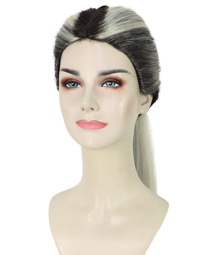 HPO Women’s Long Ponytail Wig | High Black & Blonde Ponytail Wig | Capless Cap Design