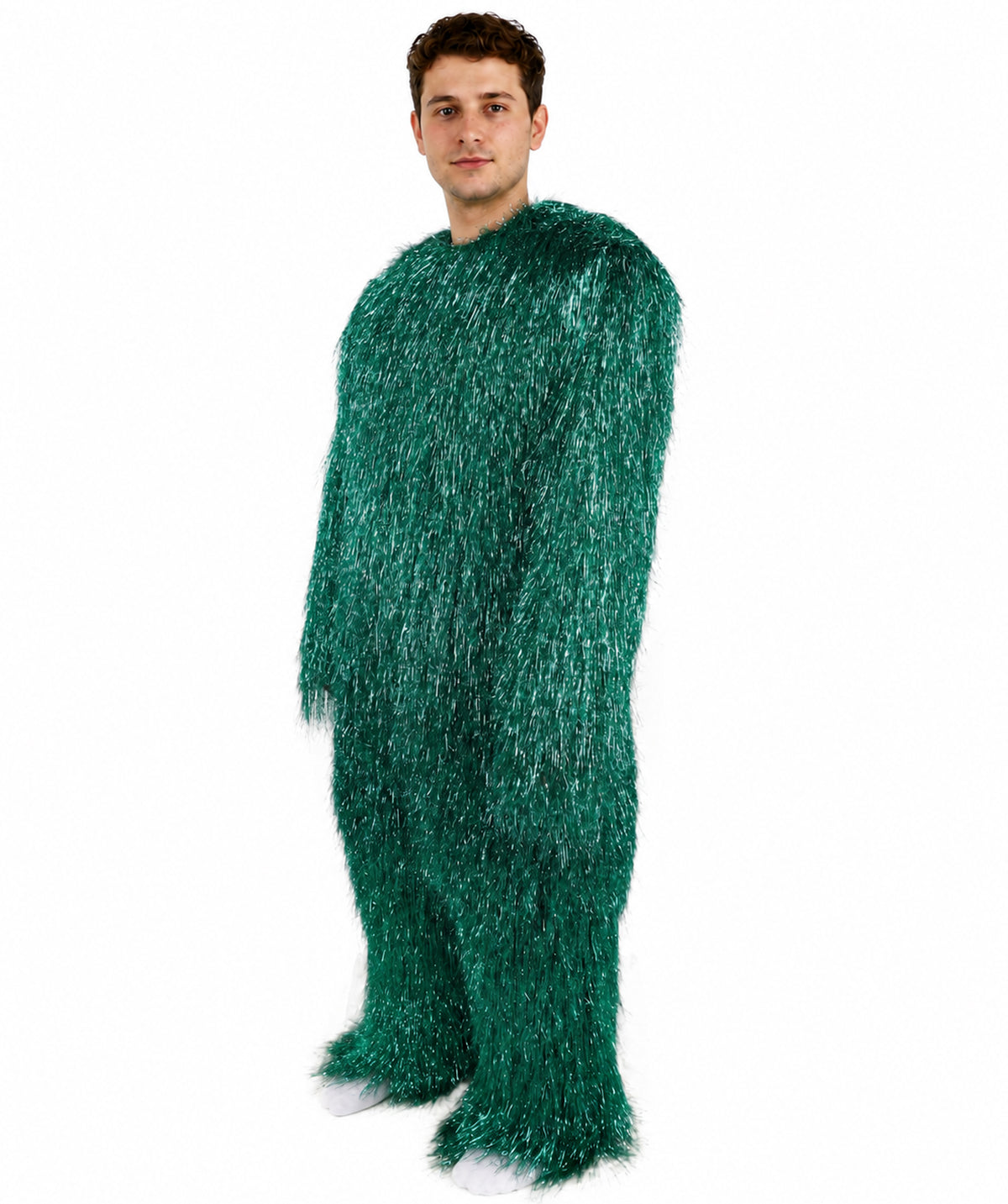 HPO UnisexTinsel Hairy Costume, Bundle & Mask Set | Full-Body Suit & Matching Mask | Long Hair Funny Costume for Halloween, Performers, Cosplay & Mascots | Multicolor Options