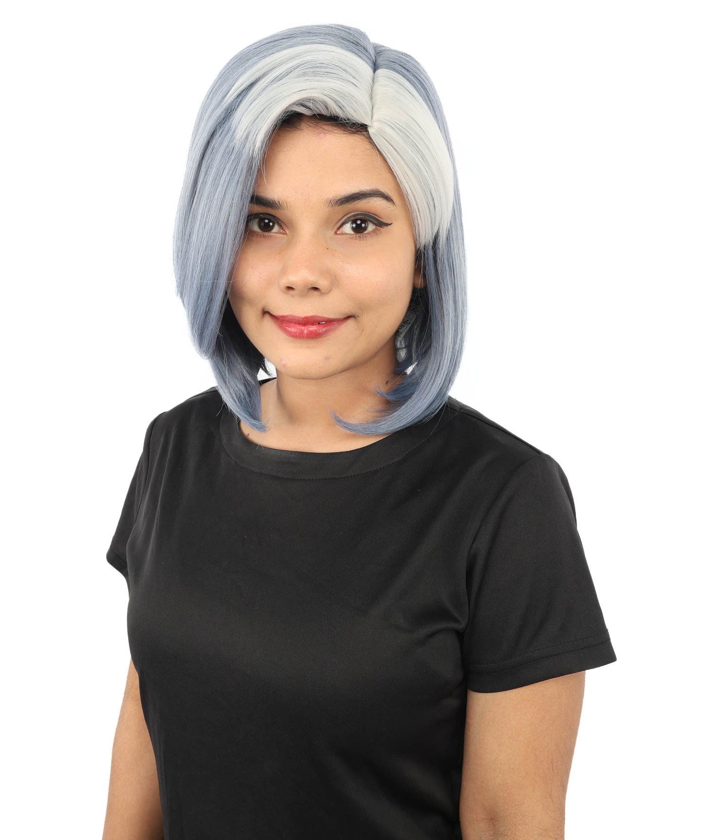 HPO Women's Voluminous Bob Multicolor Wig | Striking dual-tone hue, create of synthetic fiber, smooth full texture, breathable base | Party, Halloween, theater, drag, performance, costume events