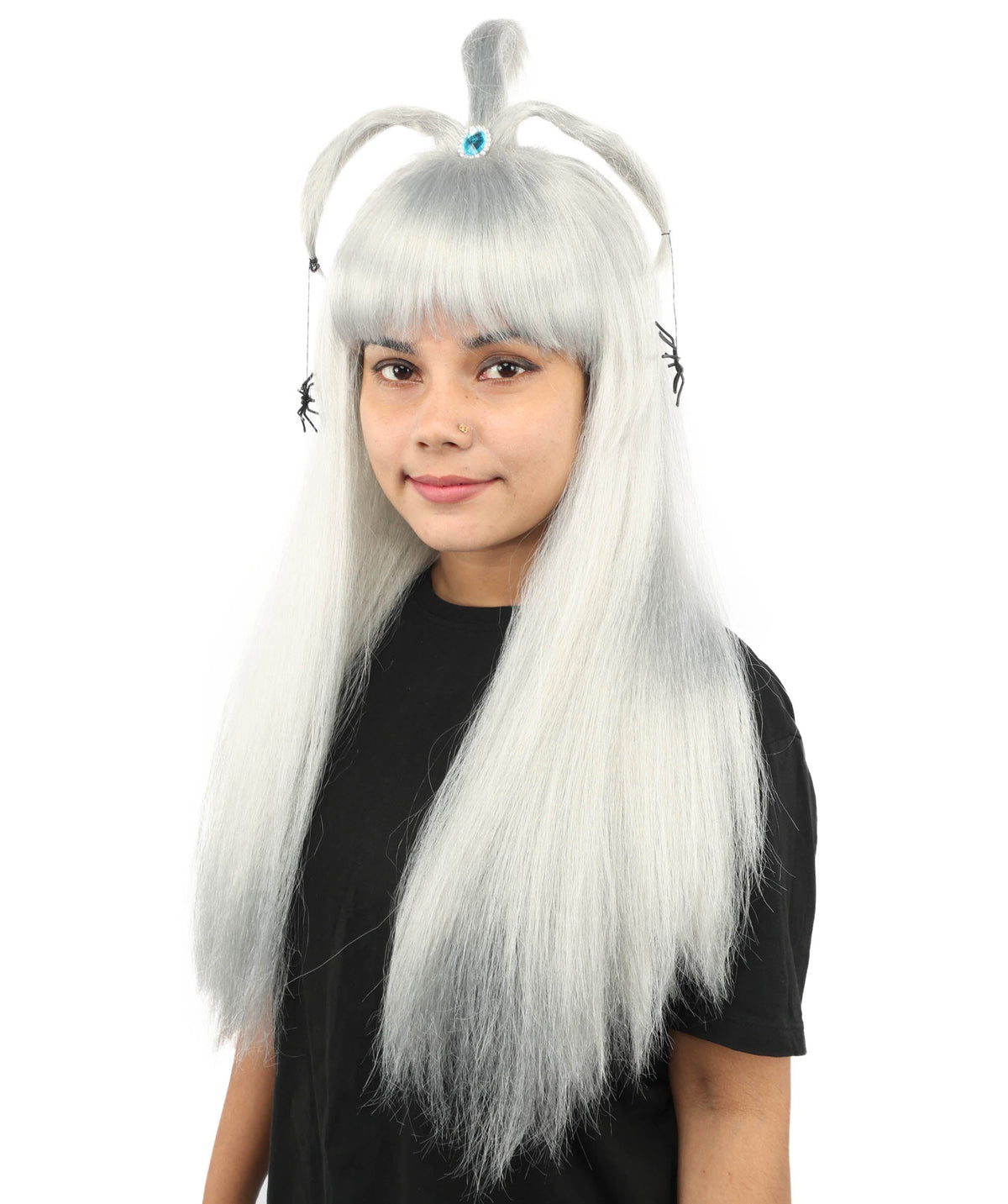 HPO Adult Women's Spider Gothic Sculpted Wig | Multiple Color Options, create of synthetic fiber, architectural spider-leg loops with blunt bangs, breathable base | Party, Halloween, theater, drag, performance, costume events